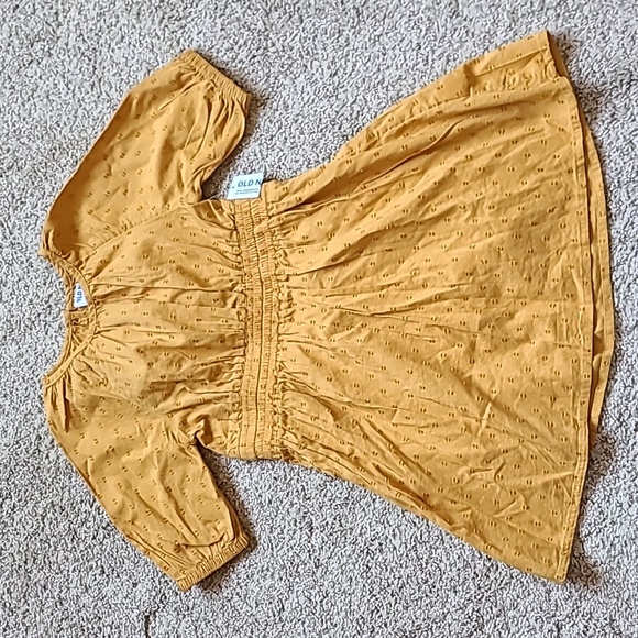 Old Navy Mustard Yellow Dot Dress with Peek a boo back - Picture 1 of 7